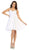 May Queen - MQ1654 V Neck Sleeveless Fit and Flare Short Dress In White