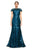 Tadashi Shoji - Sequined Bateau Trumpet Gown In Blue