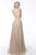 Jovani - JVN59783 Beaded Halter A-Line Evening Dress In Neutral