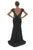 Saboroma - 4201 Cap Sleeve Scalloped Lace Paneled Gown In Black