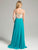 Lara Dresses - Illusion Bateau Chiffon A-Line Gown 32929 in Green
