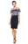 Tadashi Shoji - Feathered Lace Cocktail Dress In Purple and Black
