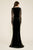 Tadashi Shoji - Molin Lace Long Sleeve Velvet A-line Gown In Black and Neutral