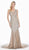Ashley Lauren - 1455 Embellished Scoop Trumpet Dress With Train In Silver and Gold