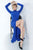 Jovani - 1706 High Neck Long Sleeve Fitted High Slit Evening Dress In Blue