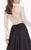 Tarik Ediz - 92720 Long Sleeved Two-Toned Gown In Black and White