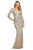 Sherri Hill - 53130 Beaded Plunging V-Neck Long Dress In Neutral and Silver