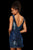 Sherri Hill - 52356 Deep V-neck Glitter Fitted Dress In Blue