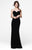 Tarik Ediz - Illusion Sweetheart Sheath Gown 50003 in Black