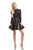 Johnathan Kayne - 5000 Long Sleeve Embellished A-Line Dress in Black