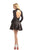 Johnathan Kayne - 5000 Long Sleeve Embellished A-Line Dress in Black
