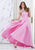 Tarik Ediz - Beaded Jewel Neck A-line Dress 50012 in Pink