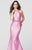Tarik Ediz - Halter Neck Mermaid Gown 50013 in Pink