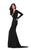 Tarik Ediz - Slim Long Sleeve V Neck Twist Dress 50017 in Black