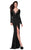 Tarik Ediz - Slim Long Sleeve V Neck Twist Dress 50017 in Black