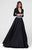 Tarik Ediz - V-Neck A-Line Gown 50018 in Black
