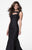 Tarik Ediz - Bateau Neck Mermaid Gown 50020 in Black