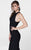 Tarik Ediz - Crisscross Back Fitted Long Gown 50023 in Black