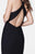 Tarik Ediz - Crisscross Back Fitted Long Gown 50023 in Black