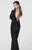 Tarik Ediz - 50027 Deep Draped Cowl Back Gown In Black