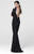 Tarik Ediz - 50027 Deep Draped Cowl Back Gown In Black
