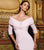 Daymor Couture - Ruched Off Shoulder Dress 705003 in Pink