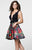 Tarik Ediz - Plunging Cocktail Dress 50030 in Black and Multi-Color