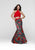 Tarik Ediz - Two Piece Halter Gown 50034 in Red and Multi-Color