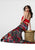 Tarik Ediz - Two Piece Halter Gown 50034 in Red and Multi-Color
