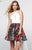 Tarik Ediz - Halter Floral Cocktail Dress 50036 in White and Multi-Color