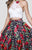 Tarik Ediz - Two Piece Floral Gown 50038 in White and Multi-Color