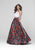 Tarik Ediz - Two Piece Floral Gown 50038 in White and Multi-Color