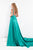 Rachel Allan Prima Donna - 5003 Beaded Gown with Satin Overskirt in Green