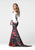 Tarik Ediz - Two Piece Mermaid Gown 50040 in White and Multi-Color
