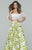 Tarik Ediz - Two Piece Long Dress 50074 in White and Multi-Color