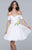 Tarik Ediz - Off Shoulder Cocktail Dress 50075 in White