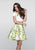 Tarik Ediz - Two Piece Cocktail Dress 50076 in White and Multi-Color