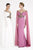 Saboroma - 5009 Cap Sleeve Beaded Illusion Cutout Sheath Gown In White and Pink