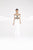 Saboroma - 5009 Cap Sleeve Beaded Illusion Cutout Sheath Gown In White