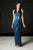 Daymor Couture - Deep V-Neck Gown with Bolero 500 in Blue