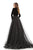 Johnathan Kayne - 5010 Long Sleeved V-neck Ballgown in Black