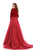 Johnathan Kayne - 5010 Long Sleeved V-neck Ballgown in Red
