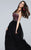 Tarik Ediz - Sheer Neckline Long Dress 50116 in Black