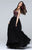 Tarik Ediz - Sheer Neckline Long Dress 50116 in Black