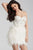 50122 Embellished Sweetheart Feathered Dress