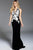 50145 Embroidered Plunging V-neck Sheath Dress