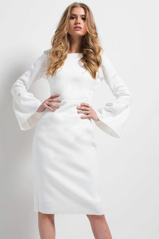50160 Bell Sleeved Bateau Column Dress