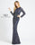 Mac Duggal Evening - 5016D Sequined Long Sleeve Sheath Dress In Blue