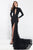 Rachel Allan Prima Donna - 5017 Long Sleeve Beaded Keyhole Prom Gown in Black