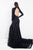 Rachel Allan Prima Donna - 5017 Long Sleeve Beaded Keyhole Prom Gown in Black